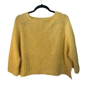 HANDMADE Oversized Cropped Sweater Yellow